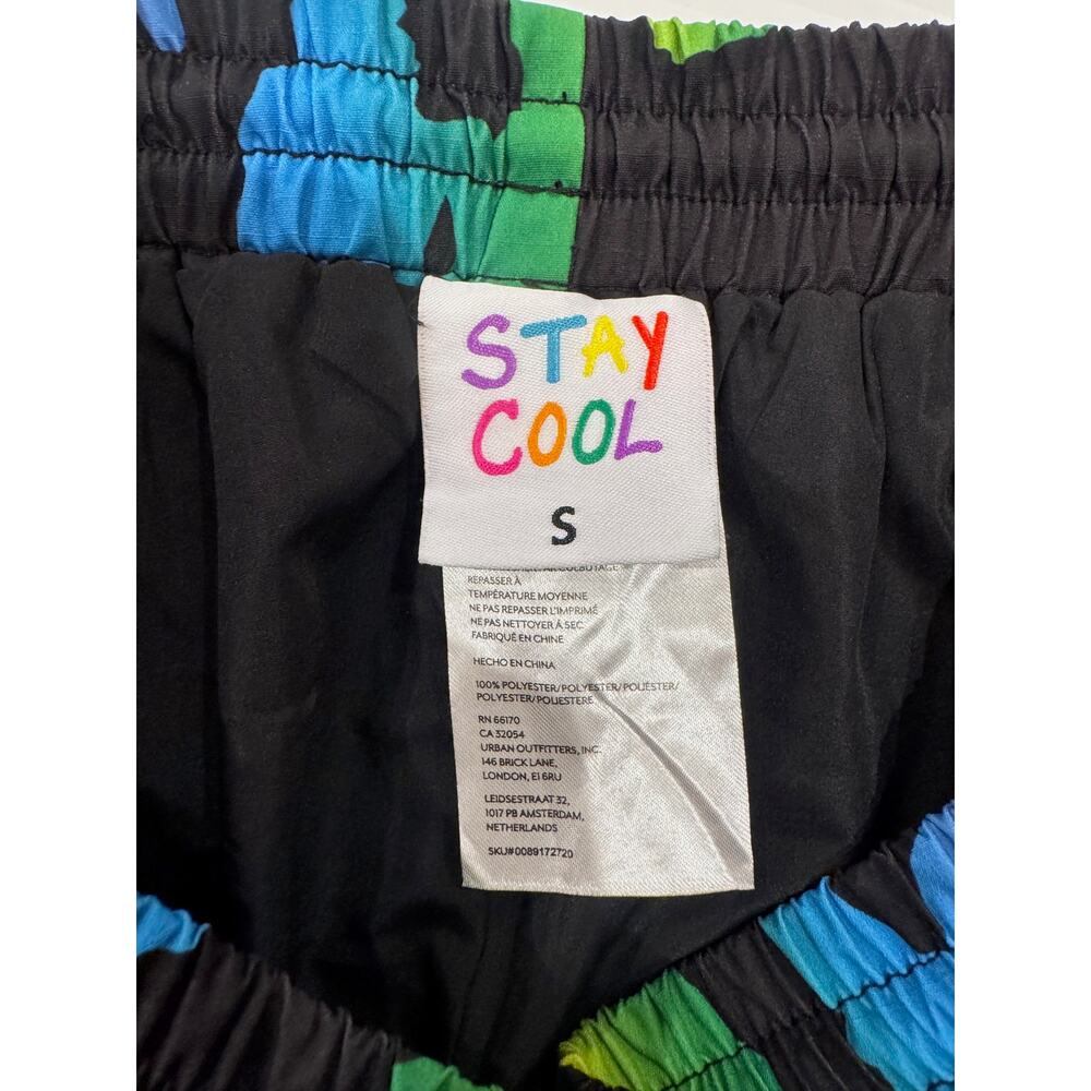 STAYCOOLNYC Electric Beach Rainbow Windbreaker Jogger Pant Black Small Festival - Picture 11 of 16